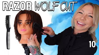 quick amp easy shag  mullet  wolf cut with a razor [upl. by Xyno]