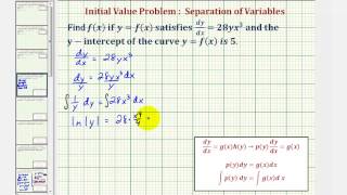 Ex 1 Initial Value Problem Using Separation of Variables Involving Natural Logarithm [upl. by Mcmullan]