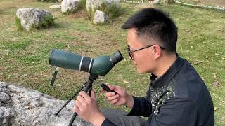 1545x60 Spotting Scope Portable High Definition With Tripod Collar [upl. by Crin248]