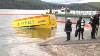 Waldeck Getränkelaster versinkt komplett im Edersee [upl. by Marashio756]