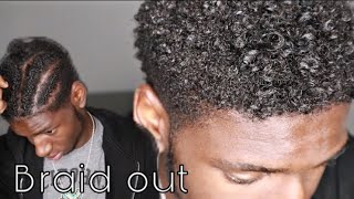 How to cornrow short hair  Braid out tutorial [upl. by Vladamar]