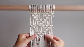 DIY Macrame Tutorial MACRAME SHAPES SERIES  Triangle Pattern 2 Using Square Knots [upl. by Airbmat11]