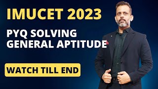 IMUCET 2023 APTITUDE PYQ glimpse  watch till end [upl. by Erfert977]