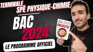 BAC 2024  TERMINALE SPÉ PHYSIQUECHIMIE  PROGRAMME OFFICIEL DES CHAPITRES ÉVALUÉS [upl. by Ielerol]