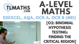 ALevel Maths O207 Binomial Hypothesis Testing Finding the Critical Region [upl. by Saidnac]