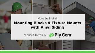 How to Install Mounting Blocks amp Fixture Mounts with Vinyl Siding [upl. by Eniamrahc]