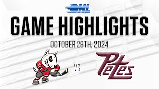 OHL Highlights Niagara IceDogs  Peterborough Petes Oct 29 2024 [upl. by Ahscrop]