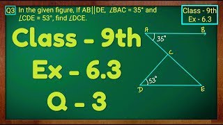 Class  9th Ex  63 Q 3 Lines and Angles Maths NCERT CBSE [upl. by Aroon]