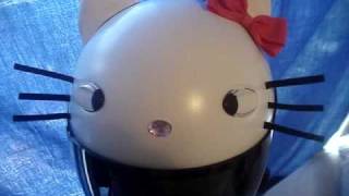 Hello Kitty Motorcycle Helmet CUSTOM PHANRIO  Sanrio knock off [upl. by Brader]