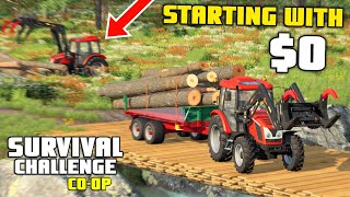 STARTING WITH 0 BUT AS A TEAM  Survival Challenge COOP  FS22  Episode 1 [upl. by Hannan]