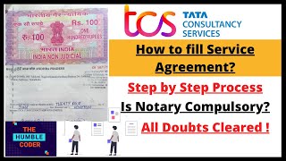 HOW TO FILL TCS SERVICE AGREEMENT  TCS Onboarding Documents  Complete Details  Service Agreement [upl. by Nuncia]