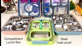 🌮Stainless Steel Lunch Box with COMPARTMENT🍱  LEAK PROOF Tiffin Box  Srxes SCHOOL amp OFFICE Tiffin [upl. by Eitra812]