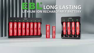 EBL Rechargeable Lithium AA amp AAA Batteries USB Charging amp Steady 15V Output [upl. by Aniretake660]