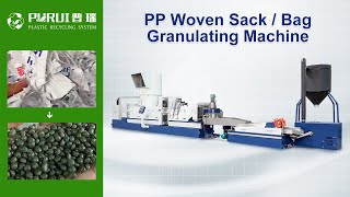 PP Woven Sack Woven Bag Sraps Granulating Machine Plastic Granulating System  Purui Machinery [upl. by Feld]