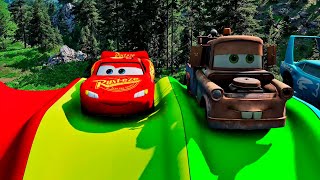 Big amp Small McQueen vs Chick Hicks vs Tow Mater vs King Dinoco vs Duch Hudson  BeamNG [upl. by Ymaral72]