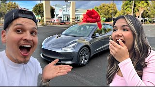 SURPRISING BABY SISTER W BRAND NEW TESLA [upl. by Nowyt435]