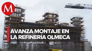 Llegan al puerto de Dos Bocas equipos para refinería Olmeca fabricados en Italia [upl. by Nelhsa]