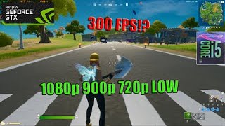 GTX 1050 Ti · I5 9400F ·Works 2021 · Fortnite 1080p 900p 720p LOW [upl. by Issak]