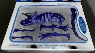 Dinosaurs Archaeological Exploring Triceratops Skeleton Box Set 1 Unboxing 恐竜 トリケラトプス [upl. by Tallia]