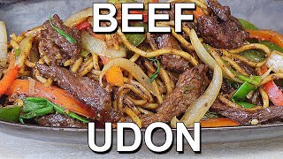 BEEF UDON STIR FRY – Beef Stir Fry Udon Noodles Black Pepper Sauce [upl. by Adien]