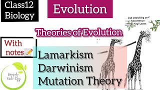 Class12 Theories of Evolution Lamarkism Darwinismkannada NEET Biology biostudymadeeasy [upl. by Westleigh]