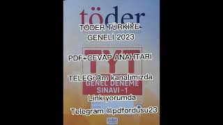 TÖDER TÜRKİYE GENELİ CEVAP ANAHTARI 2023 [upl. by Navak70]