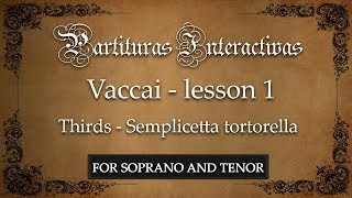 Vaccai KARAOKE FOR SOPRANO AND TENOR Lesson I  Thirds Semplicetta tortorella  Key F Major [upl. by Eneliak321]