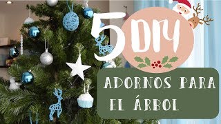 ADORNOS PARA ÁRBOL DE NAVIDAD 5 IDEAS  DIY  Lorena Gil [upl. by Alard]