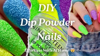 Simple Dip Powder Nails  DIY Nails At Home  First Impressions  Nail Tutorial [upl. by Arihsay]