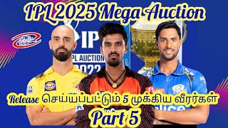 IPL mega Auction  Top 5 probable Big release in IPL mega Auction part 5 [upl. by Helse]