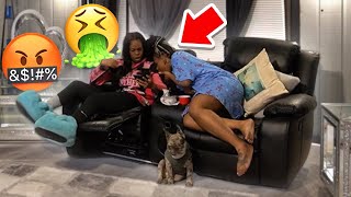 THROWING UP ON BINKS PRANK TO SEE HER REACTION EXTREMELY HILARIOUS🤣 [upl. by Tildy]