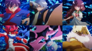 Digimon Ghost Game  All Main Characters PerfectUltimate Evolution Scenes at the same time [upl. by Lizette]