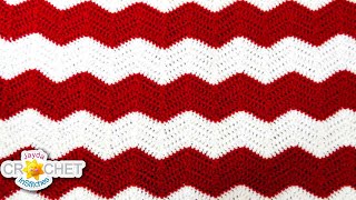 Crochet Chevron Ripple Zig Zag Wave  Blanket Pattern amp Tutorial [upl. by Cavill]