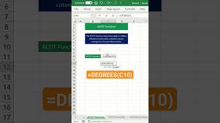 ACOT function in MS Excel kttrained [upl. by Akilak]