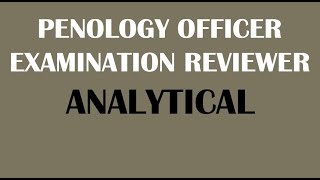 PENOLOGY OFFICER EXAMINATION REVIEWER ANALYTICAL 2022 [upl. by Adirf]