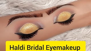 Haldi Bridal Eyemakeup Tutorial  IndianAsian Haldi eyemakeup for Beginners [upl. by Corron]