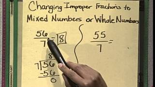 Changing Improper Fractions To Mixed Numbers Of Whole Numbers [upl. by Constantine]