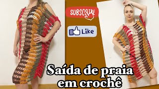 SAÍDA DE PRAIA EM CROCHÊ FÁCIL VESTIDO DE CROCHÊ VERÃO PASSO A PASSO MODA PRAIA croche [upl. by Petua]