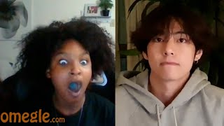 BTS V HANDSOME ON OMEGLE PRANK 🤣 [upl. by Tobey]