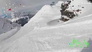 4 Vallees Gentianes  la Chaux snowboard gopro gps [upl. by Wollis]