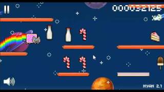 Nyan Cat Lost in Space Game Play FLASH GAME [upl. by Wanyen]