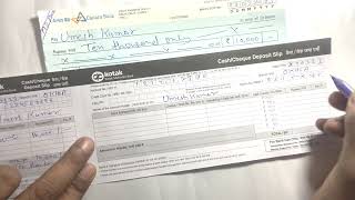 Kotak Mahindra Bank ki Cheque deposit slip Kaise bhare 2023l KOTAK bank me Cheque jama karna seekhe [upl. by Ahsatniuq228]