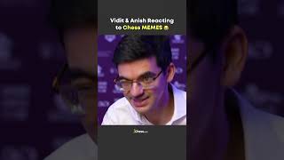 Vidit Anish Reacting to their Famous Meme chess shorts [upl. by Marillin]