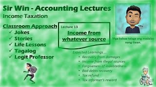 Lecture 13 Income from Whatever Source Gross Income Income Taxation [upl. by Raynold]