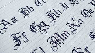 How to Gothic Calligraphy Capital and Small Letters From A to Z  Blackletters Calligraphy [upl. by Eey]