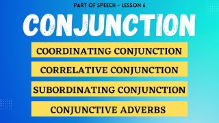 Conjunction  types of conjunction in English grammar  parts of speech grammar [upl. by Ylatan]