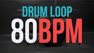 80 BPM Drum Beat Rock Loop  Double Kick Drumming  DRUM LOOPS for PRACTICE [upl. by Elletnahs]