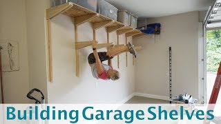 Building Garage Shelves  Cantilevered Shelf Brackets [upl. by Ulu]