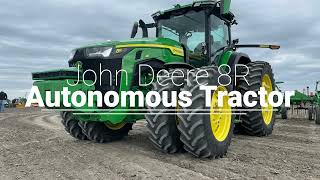 John Deere 8R Autonomous Tractor demo [upl. by Dolli516]