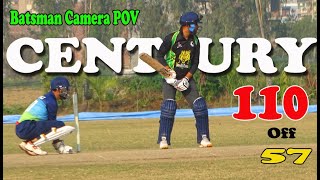 Century Knock by Himanshu  Batsman Helmet Camera Cricket View [upl. by Akenot559]